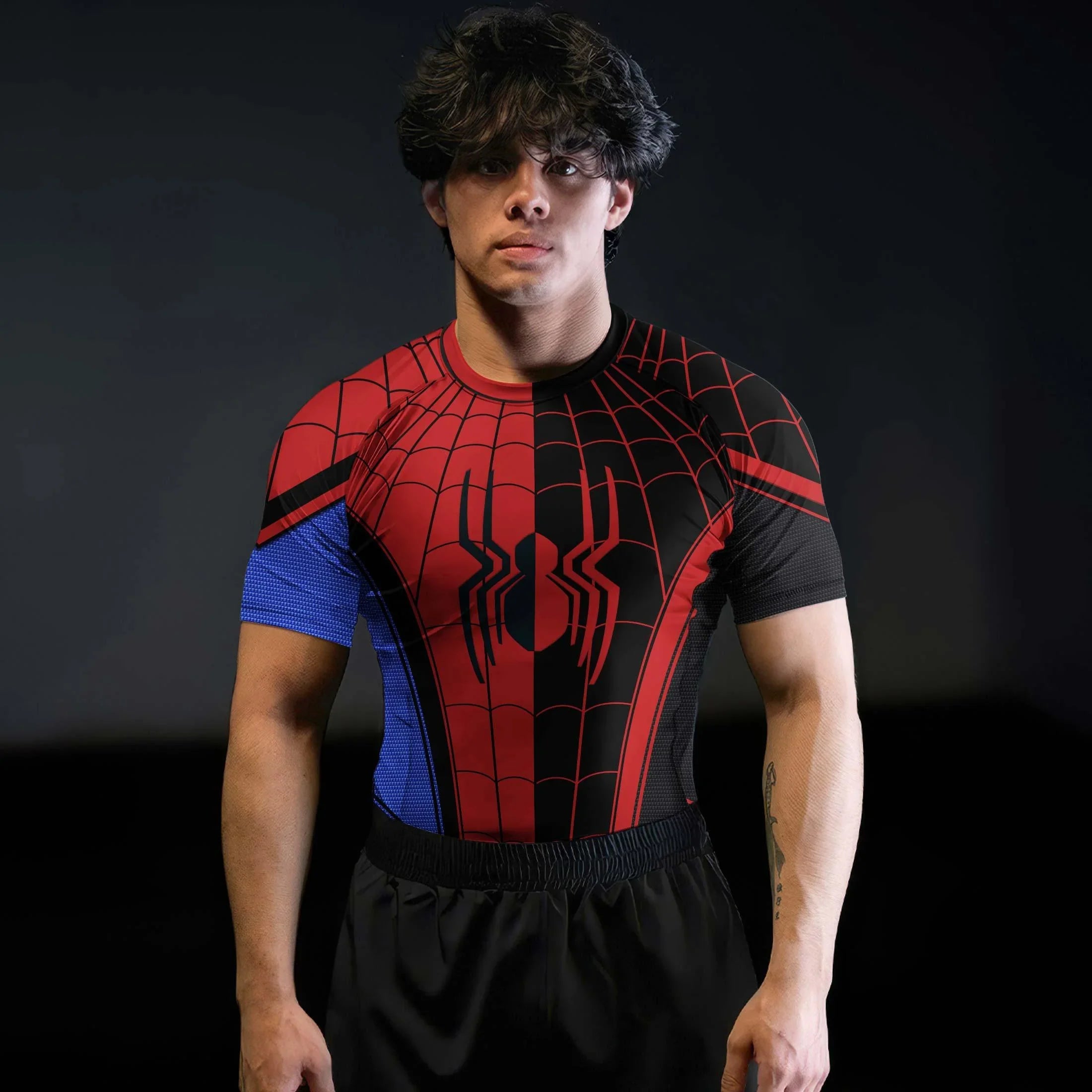 Marvel Avengers Spiderman Bade-Set Für Jungen – 2-teilig Mit Kurzärmeligem Rashguard & Boardshorts, UV-Schutz UPF 50+