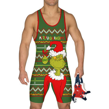 Merry Grinchmas Wrestling Singlet