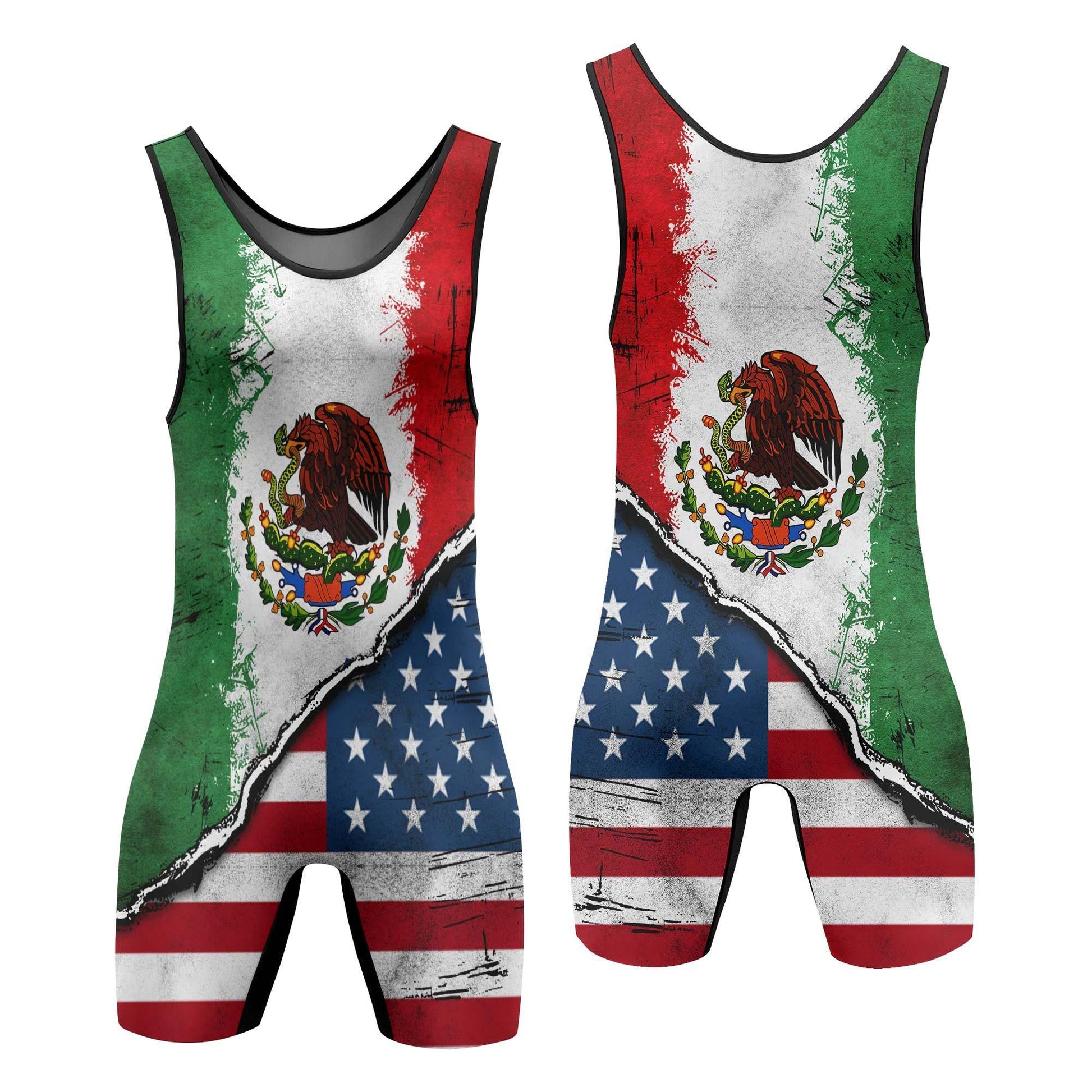 Mexico America Wrestling Singlet