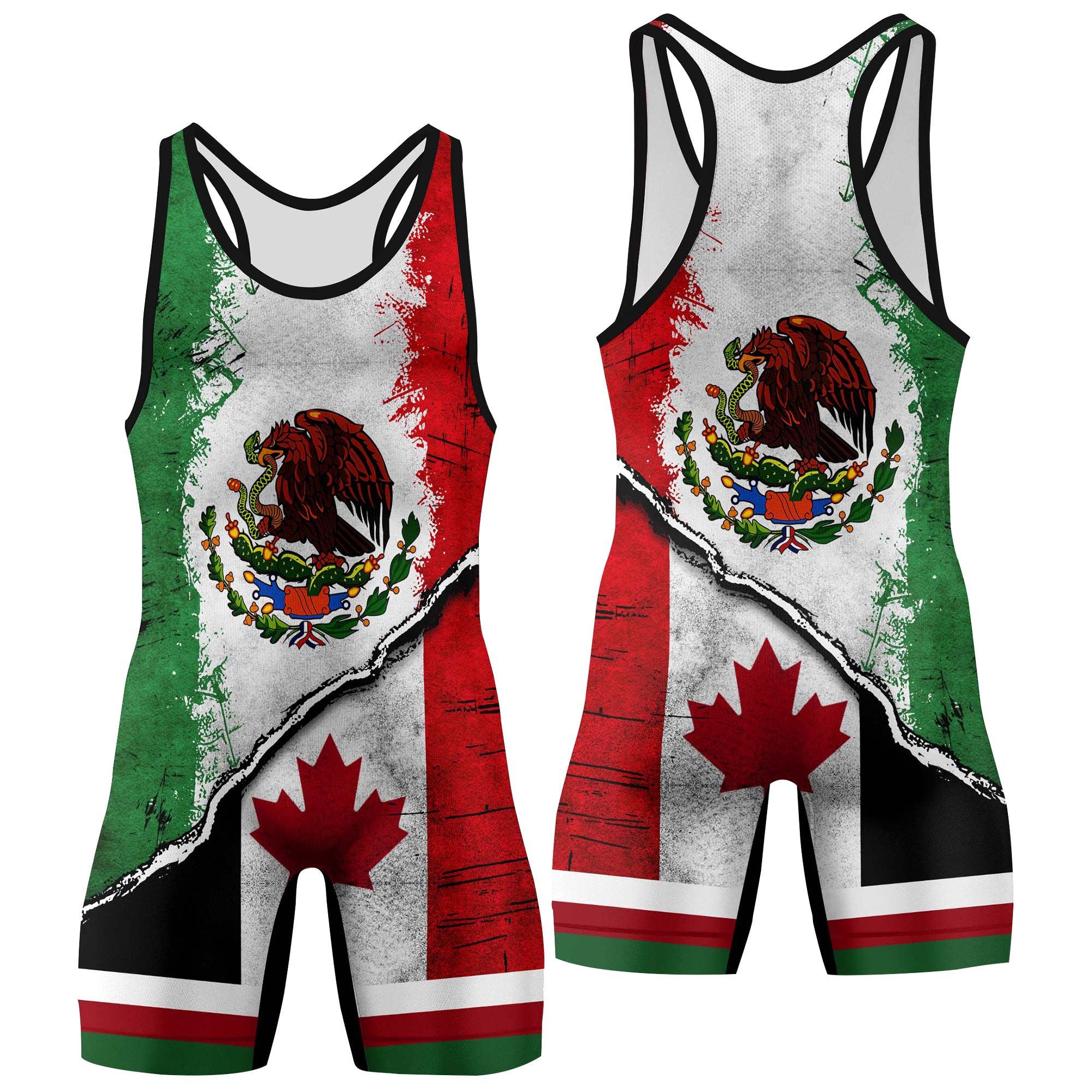 Mexico Canada Wrestling Singlet