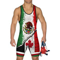 Mexico Canada Wrestling Singlet