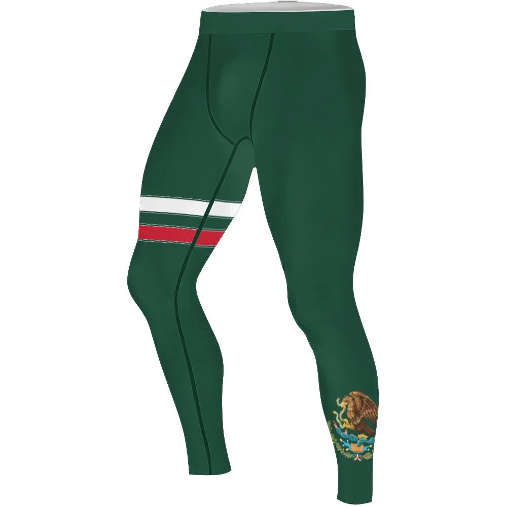Mexico Combat Fighter Men's Compression Leggings
