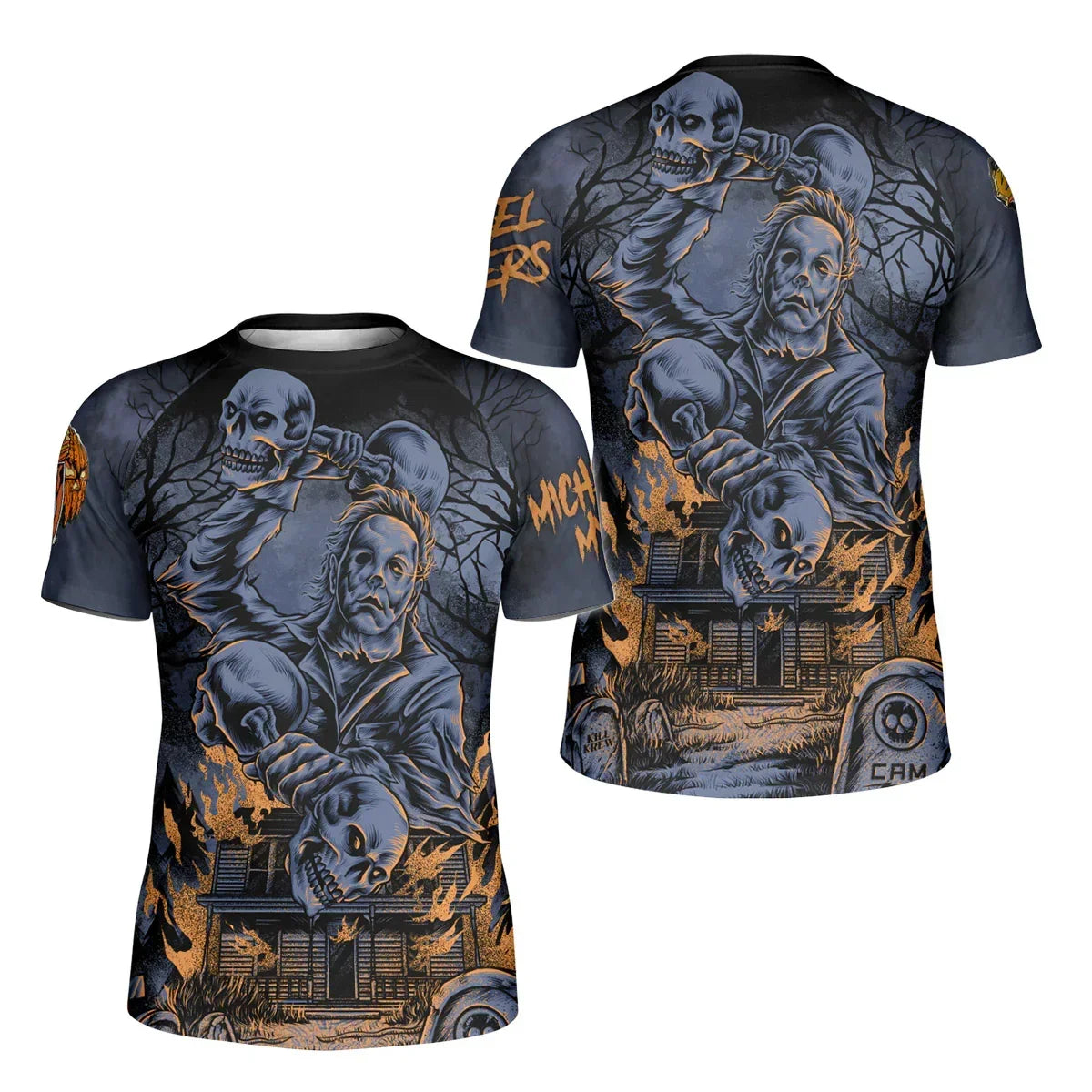 Michael Myer Skull Dumbbell Kids Rash Guard