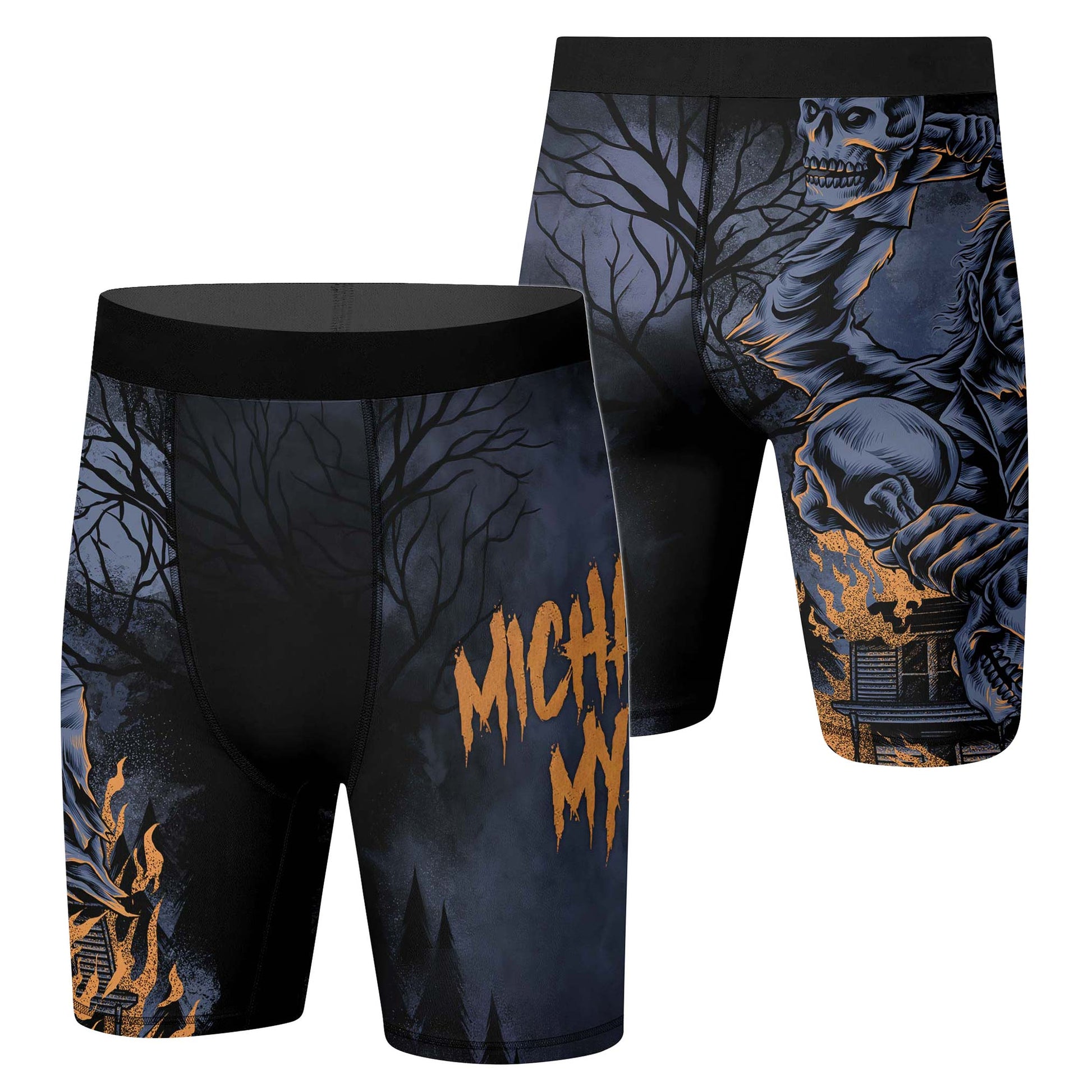 Michael Myer Skull Dumbbell Men's Compression Leggings