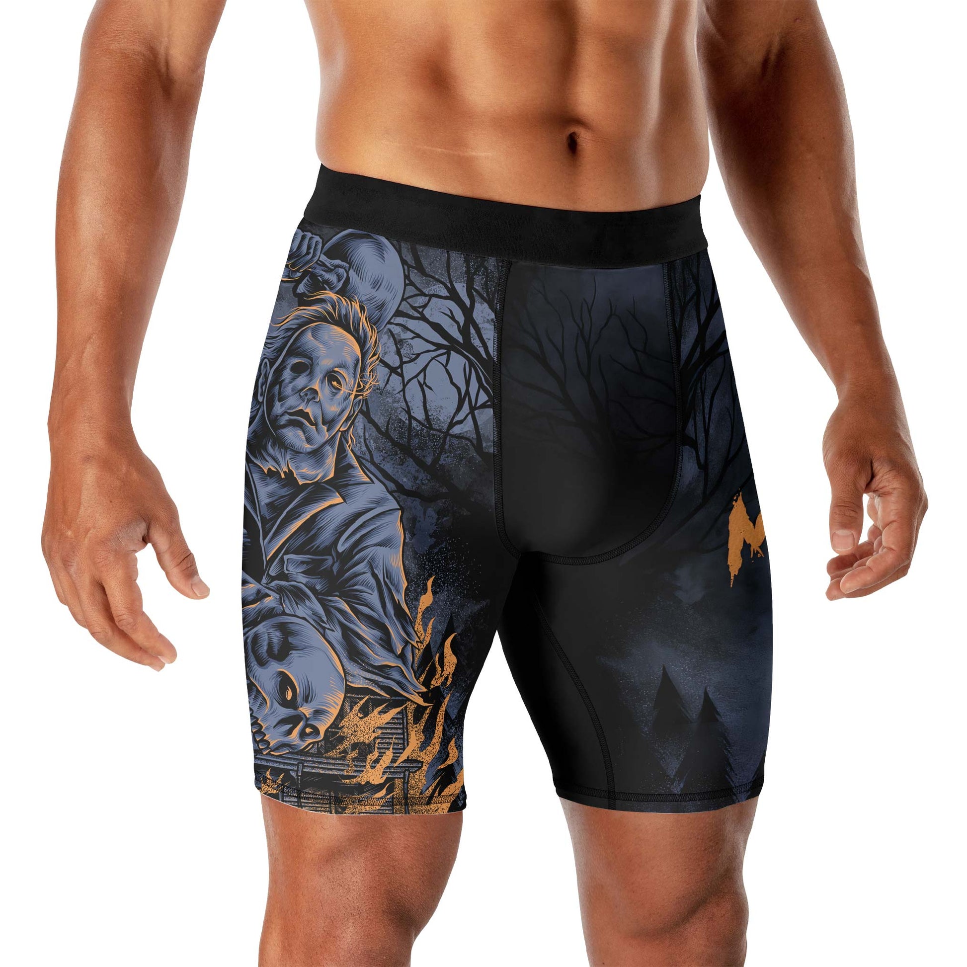 Michael Myer Skull Dumbbell Men's Compression Leggings