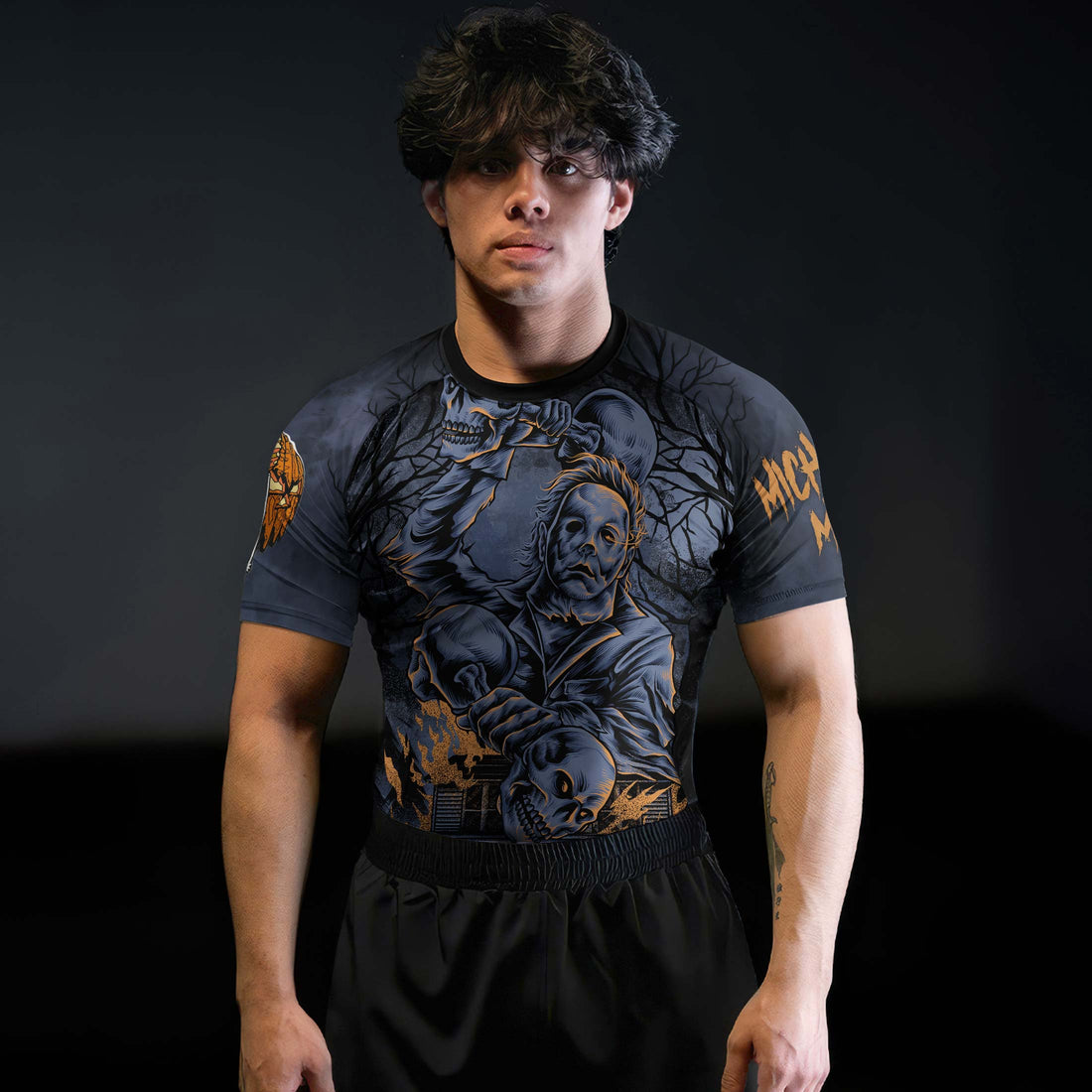 Michael Myer Skull Dumbbell Rash Guard