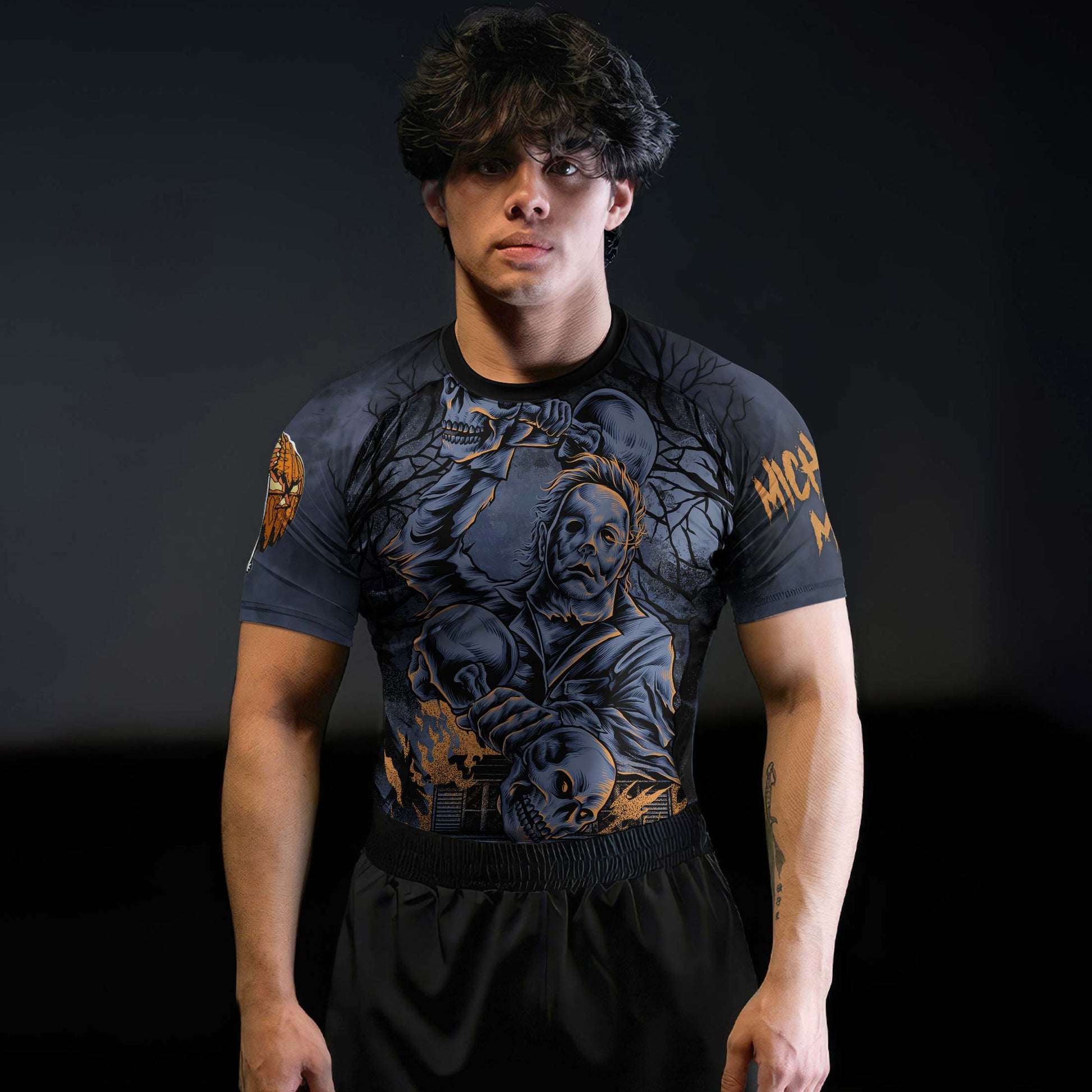 Michael Myer Skull Dumbbell Rash Guard