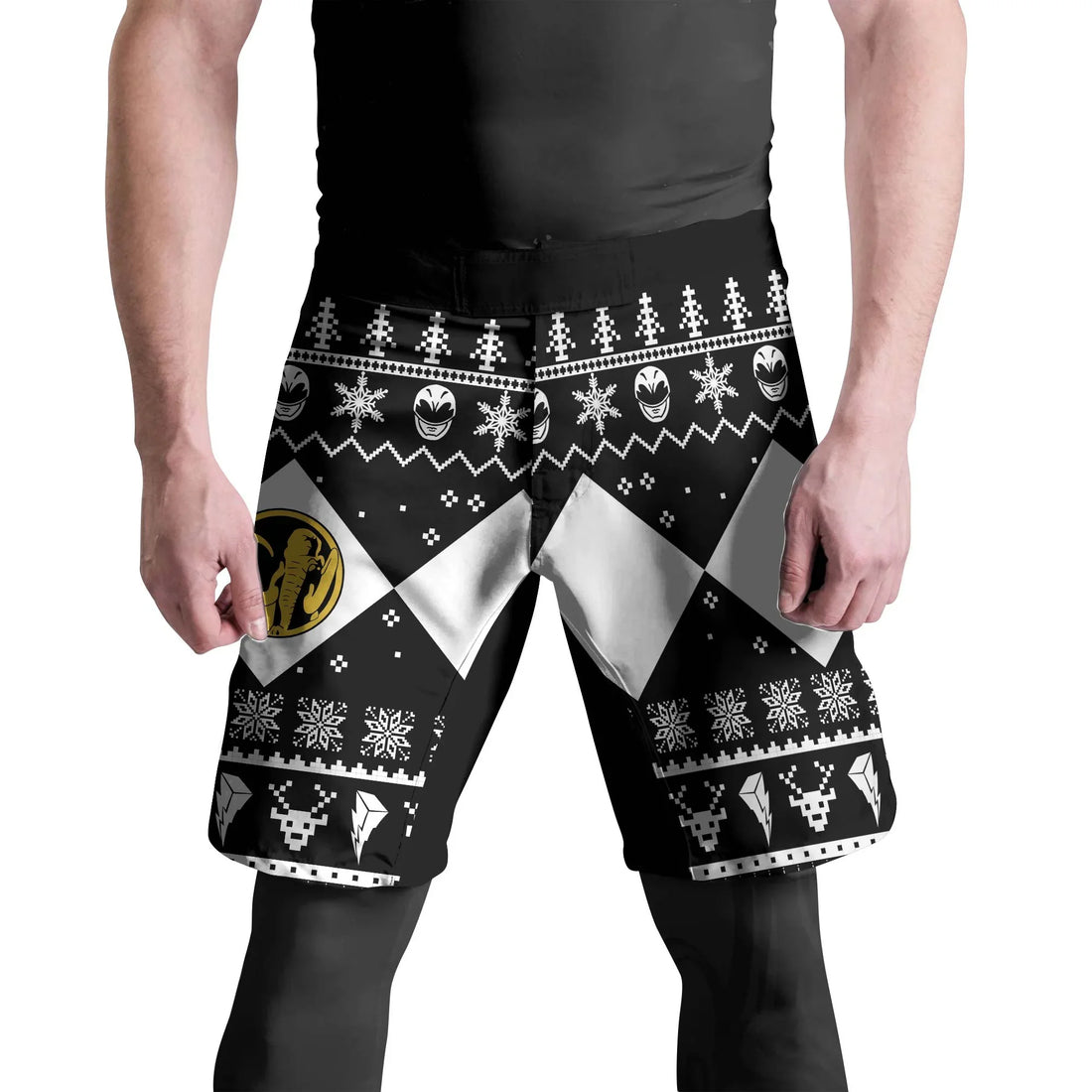 Mighty Morphin Black Ranger Christmas Fight Shorts
