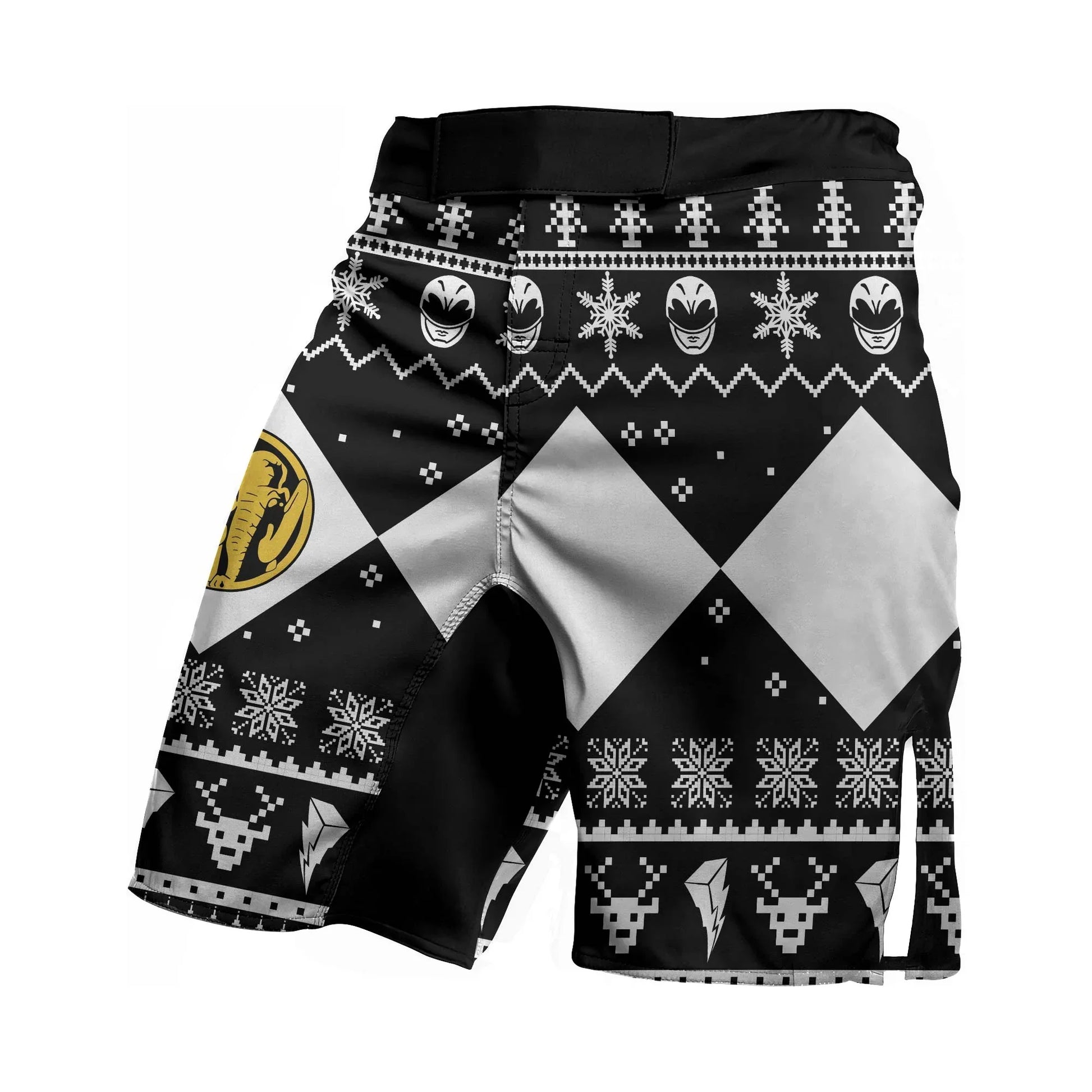 Mighty Morphin Black Ranger Christmas Fight Shorts