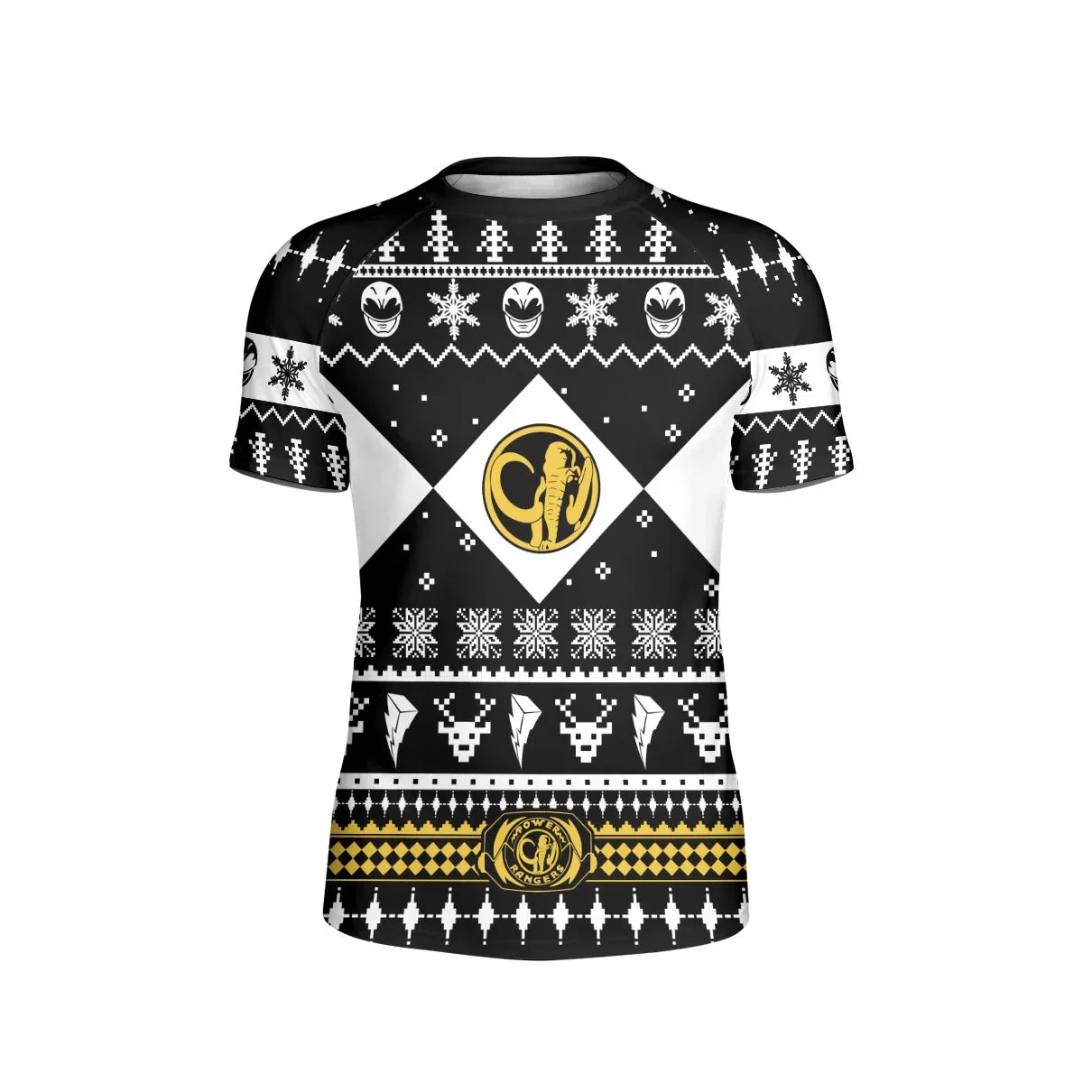 Mighty Morphin Black Ranger Christmas Kids Rash Guard