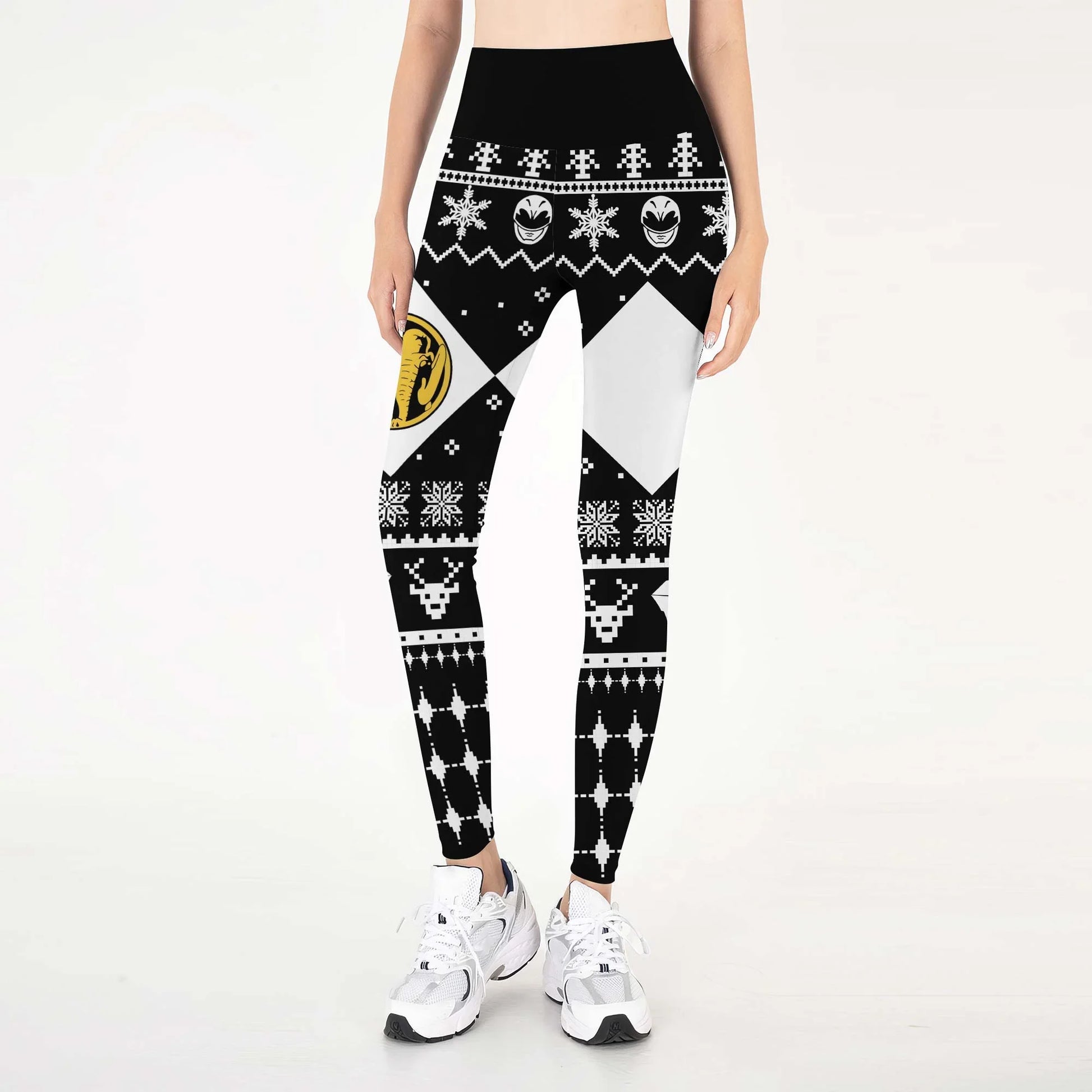 Mighty Morphin Black Ranger Christmas Leggings