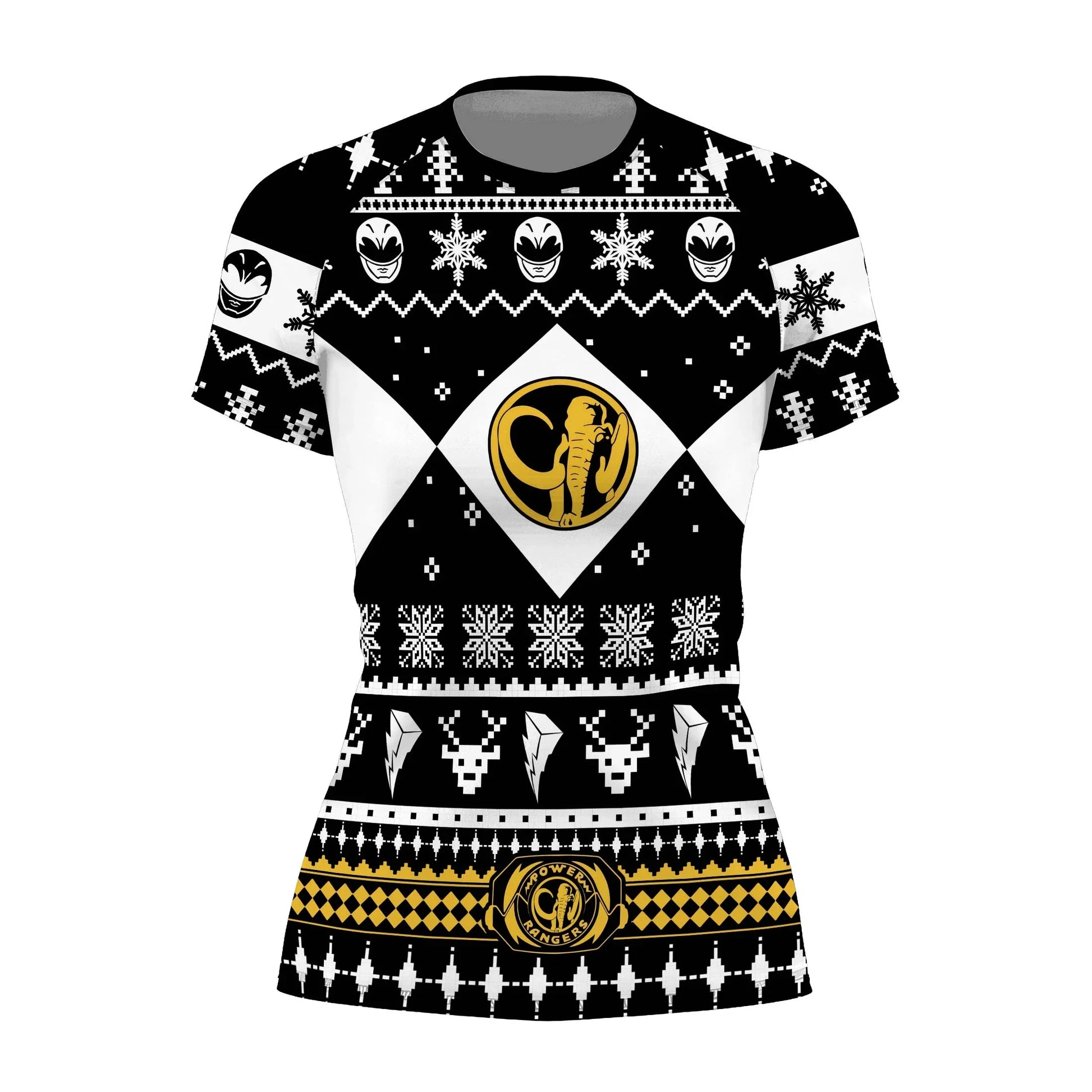 Mighty Morphin Black Ranger Christmas Rash Guard