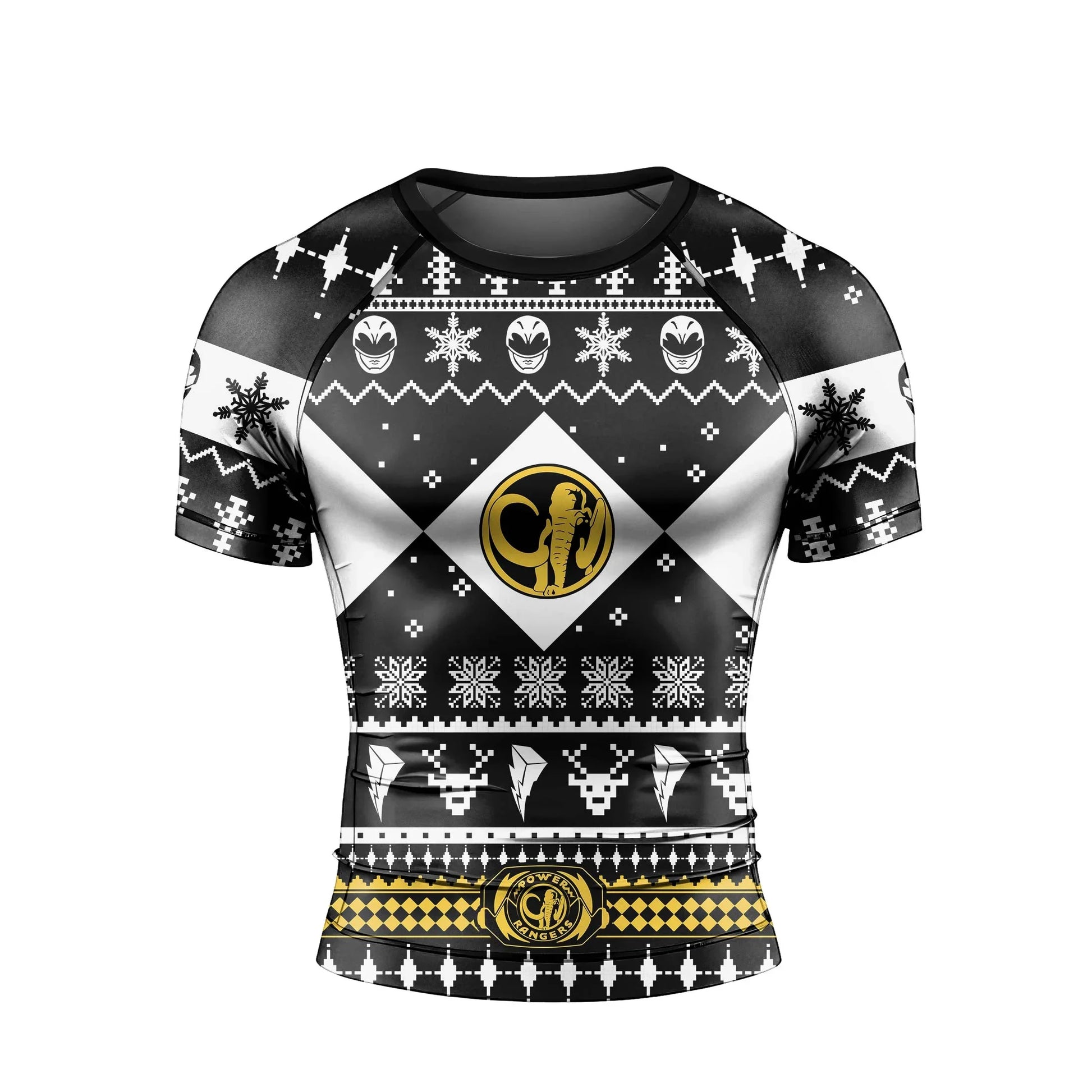 Mighty Morphin Black Ranger Christmas Rash Guard