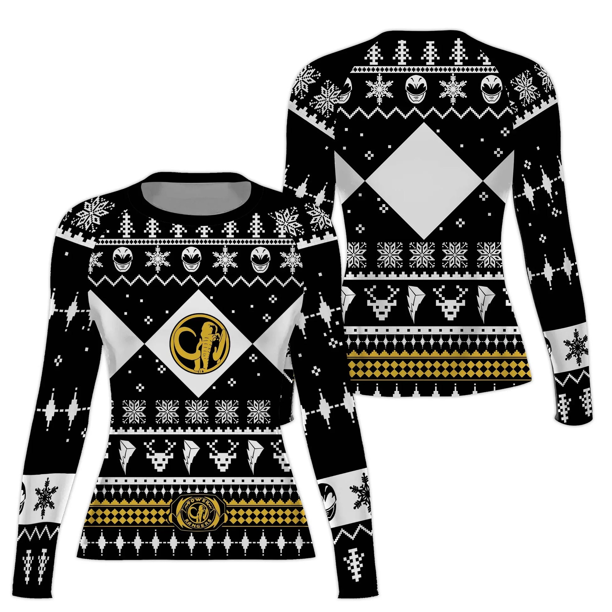 Mighty Morphin Black Ranger Christmas Rash Guard