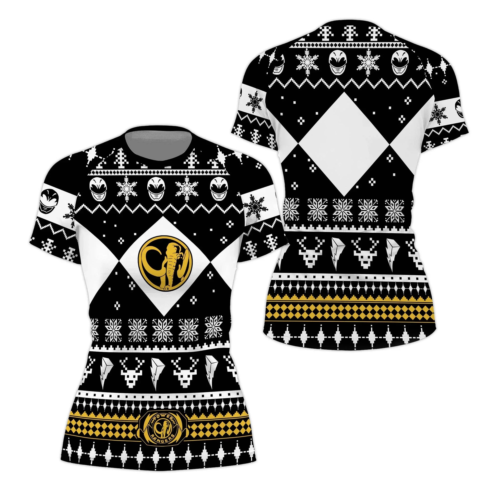 Mighty Morphin Black Ranger Christmas Rash Guard