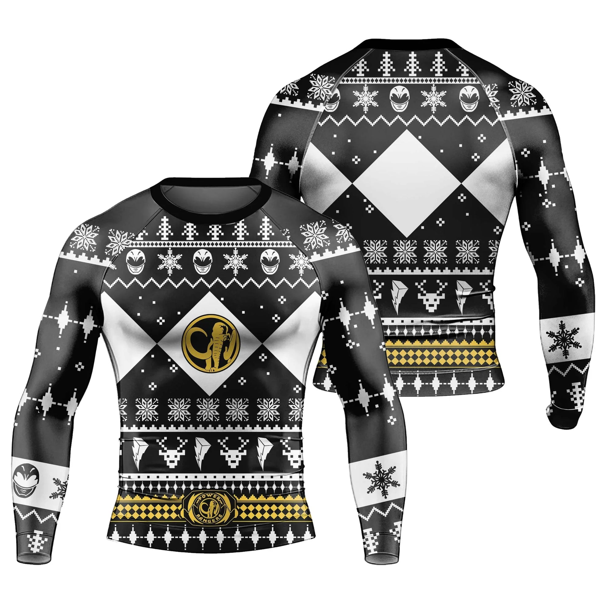 Mighty Morphin Black Ranger Christmas Rash Guard