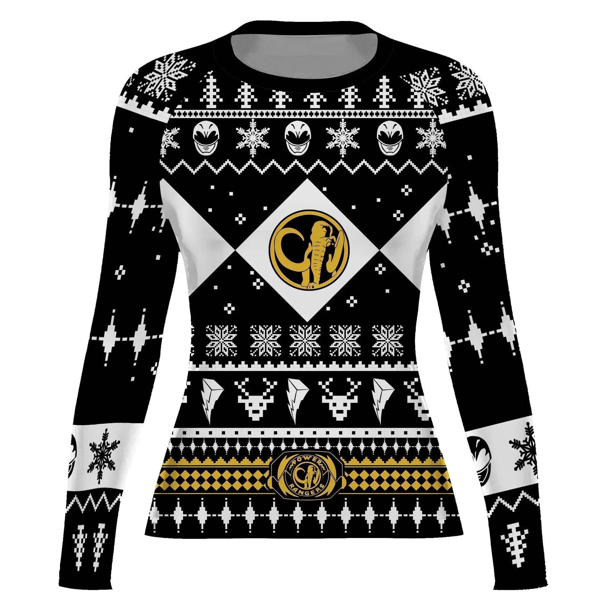 Mighty Morphin Black Ranger Christmas Rash Guard