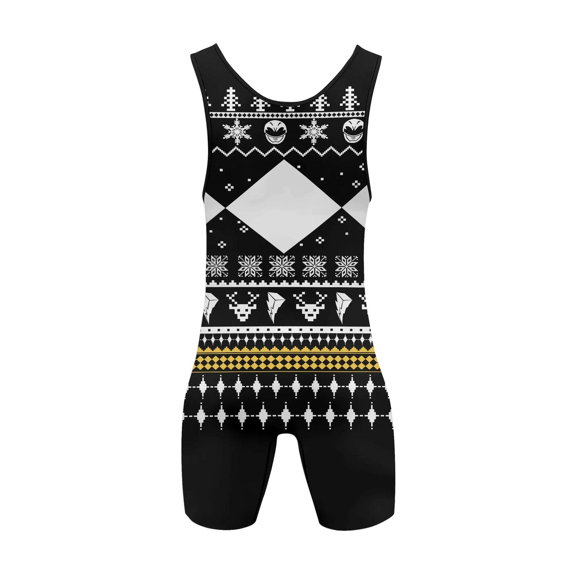 Mighty Morphin Black Ranger Christmas Wrestling Singlet