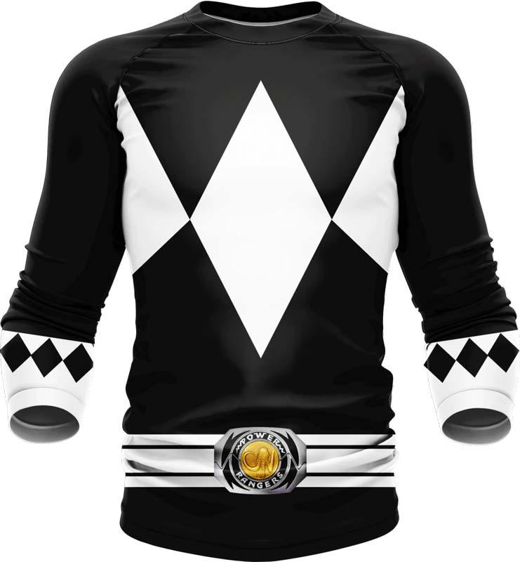 Mighty Morphin Black Ranger Long Sleeve Rash Guard