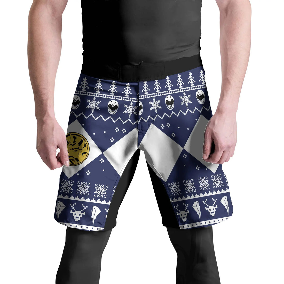 Mighty Morphin Blue Ranger Christmas Fight Shorts