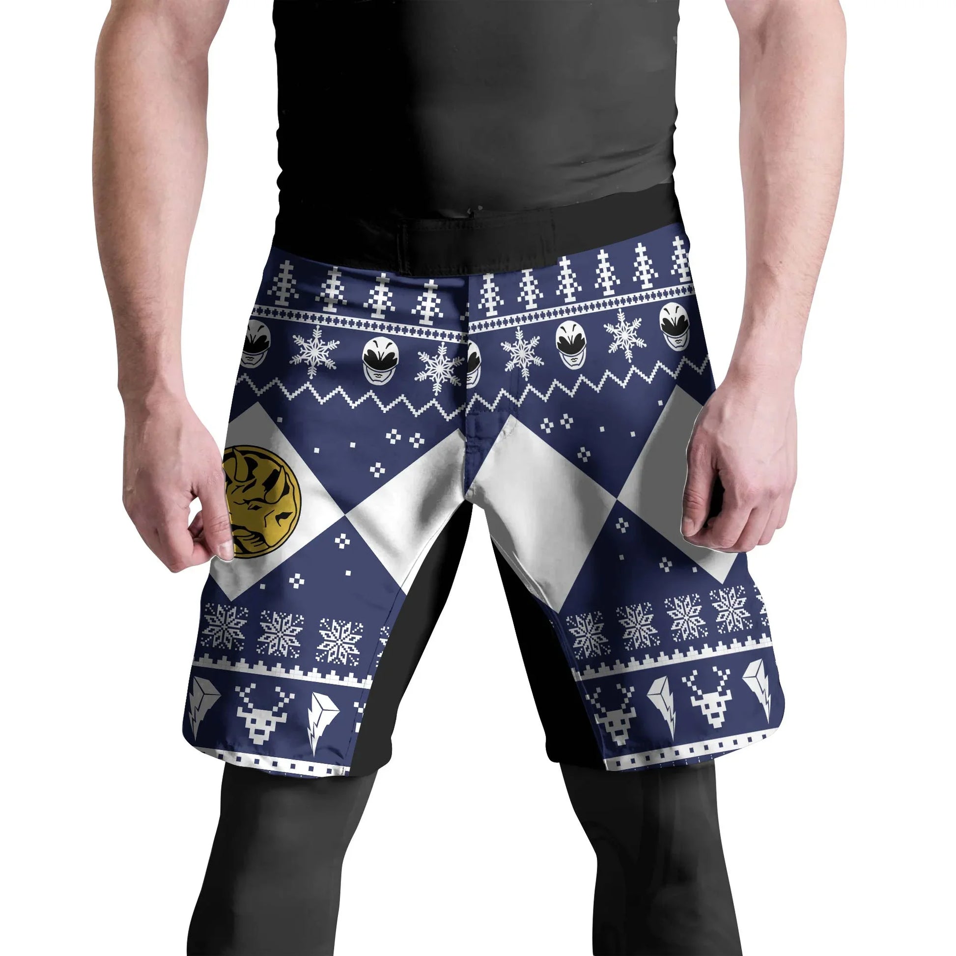 Mighty Morphin Blue Ranger Christmas Fight Shorts