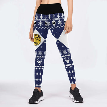Mighty Morphin Blue Ranger Christmas Leggings
