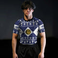 Mighty Morphin Blue Ranger Christmas Rash Guard