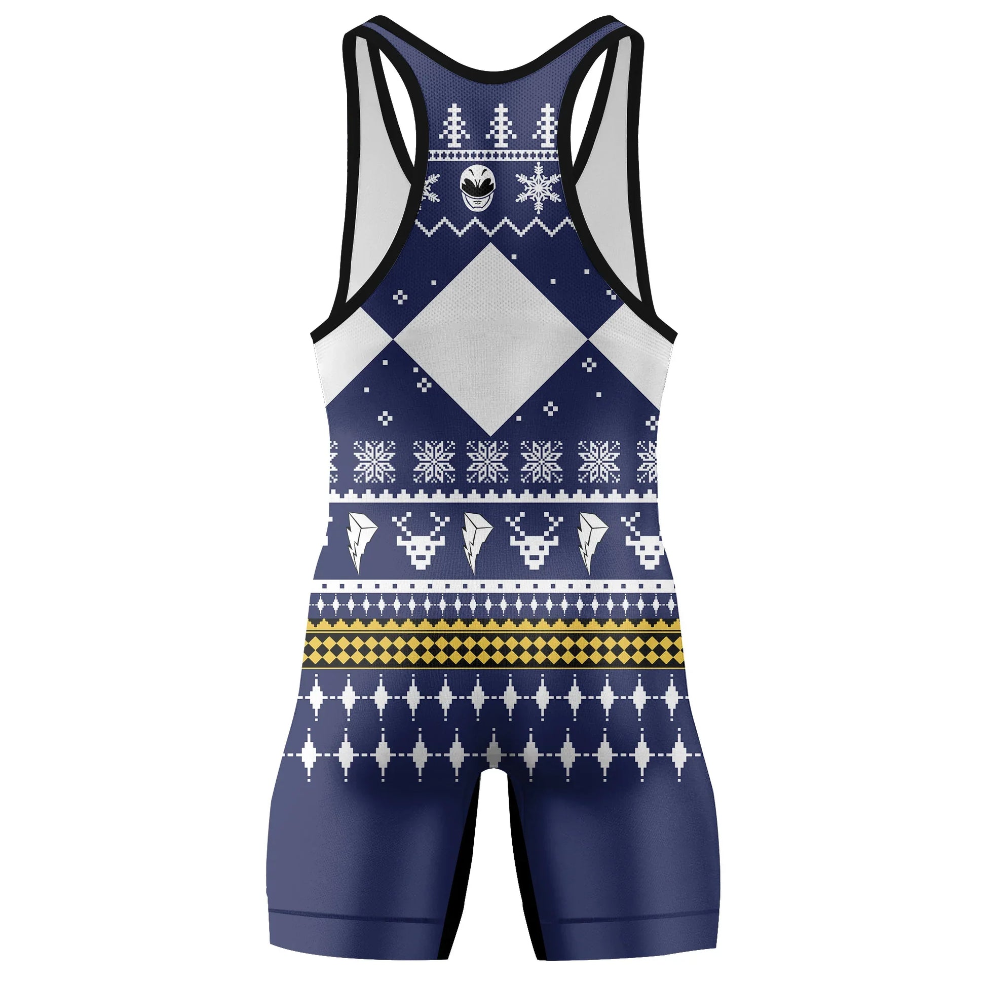 Mighty Morphin Blue Ranger Christmas Wrestling Singlet