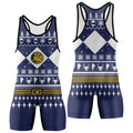 Mighty Morphin Blue Ranger Christmas Wrestling Singlet