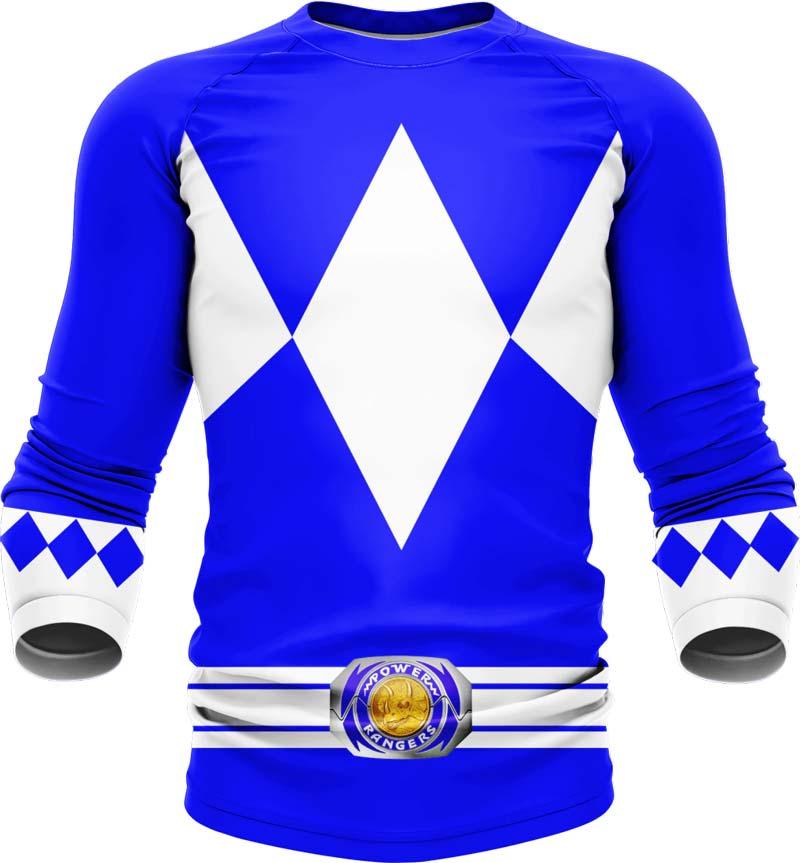 Mighty Morphin Blue Ranger Long Sleeve Rash Guard