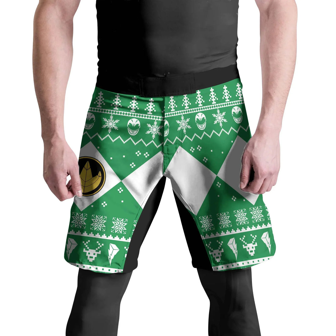 Mighty Morphin Green Ranger Christmas Fight Shorts