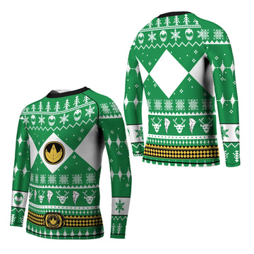 Mighty Morphin Green Ranger Christmas Kids Rash Guard