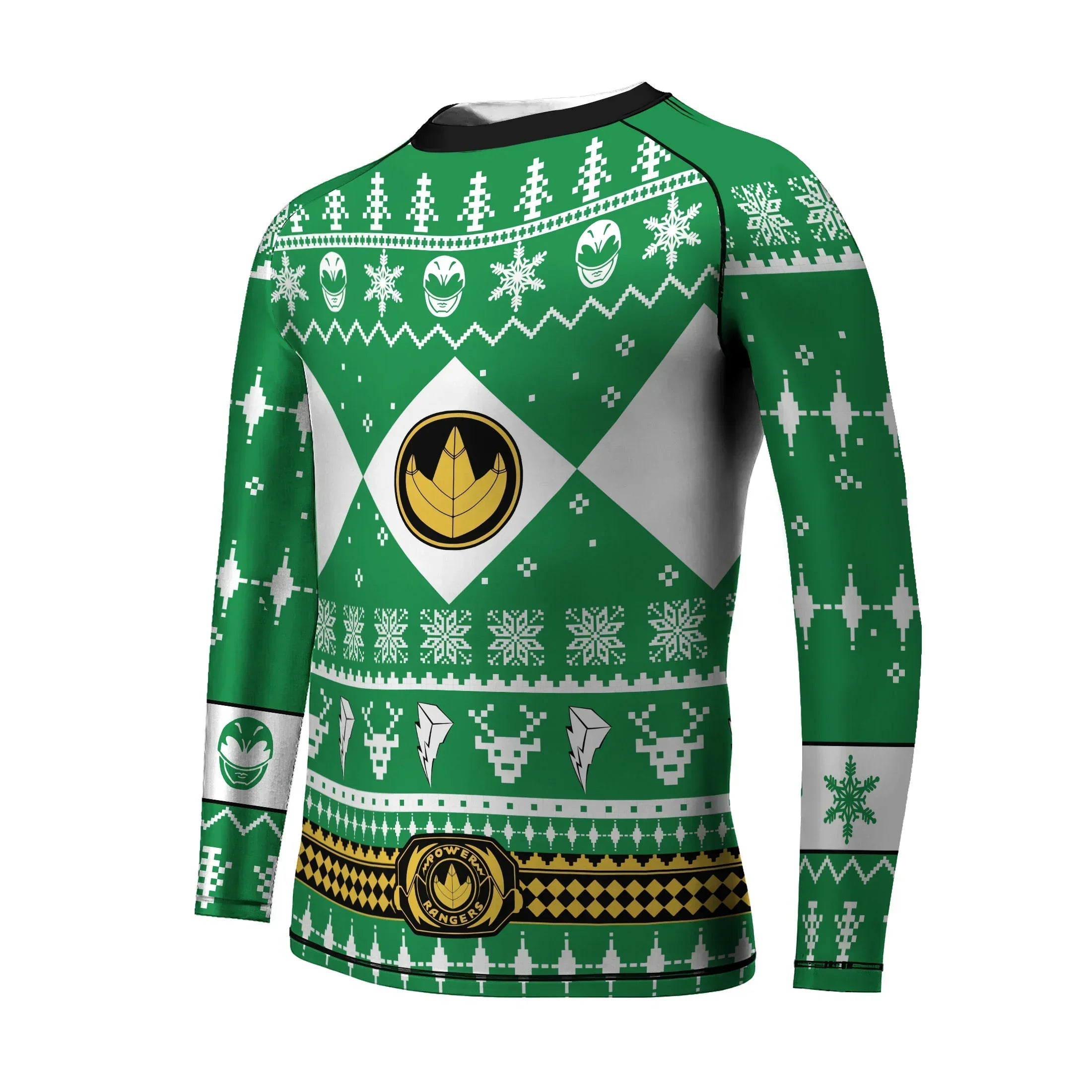 Kids Rash Guard – Mighty Morphin Green Ranger Christmas Edition
