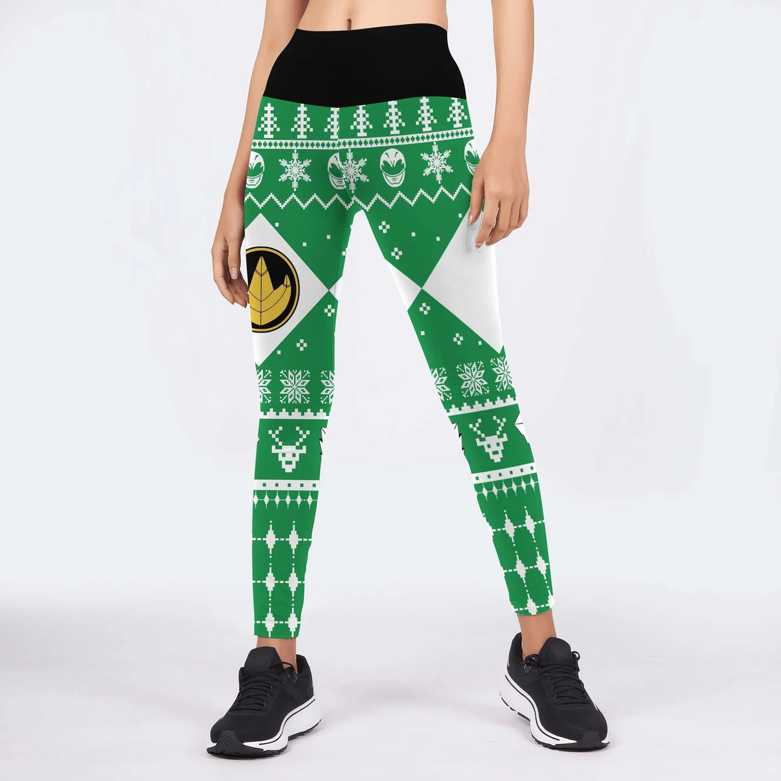 Mighty Morphin Green Ranger Christmas Leggings