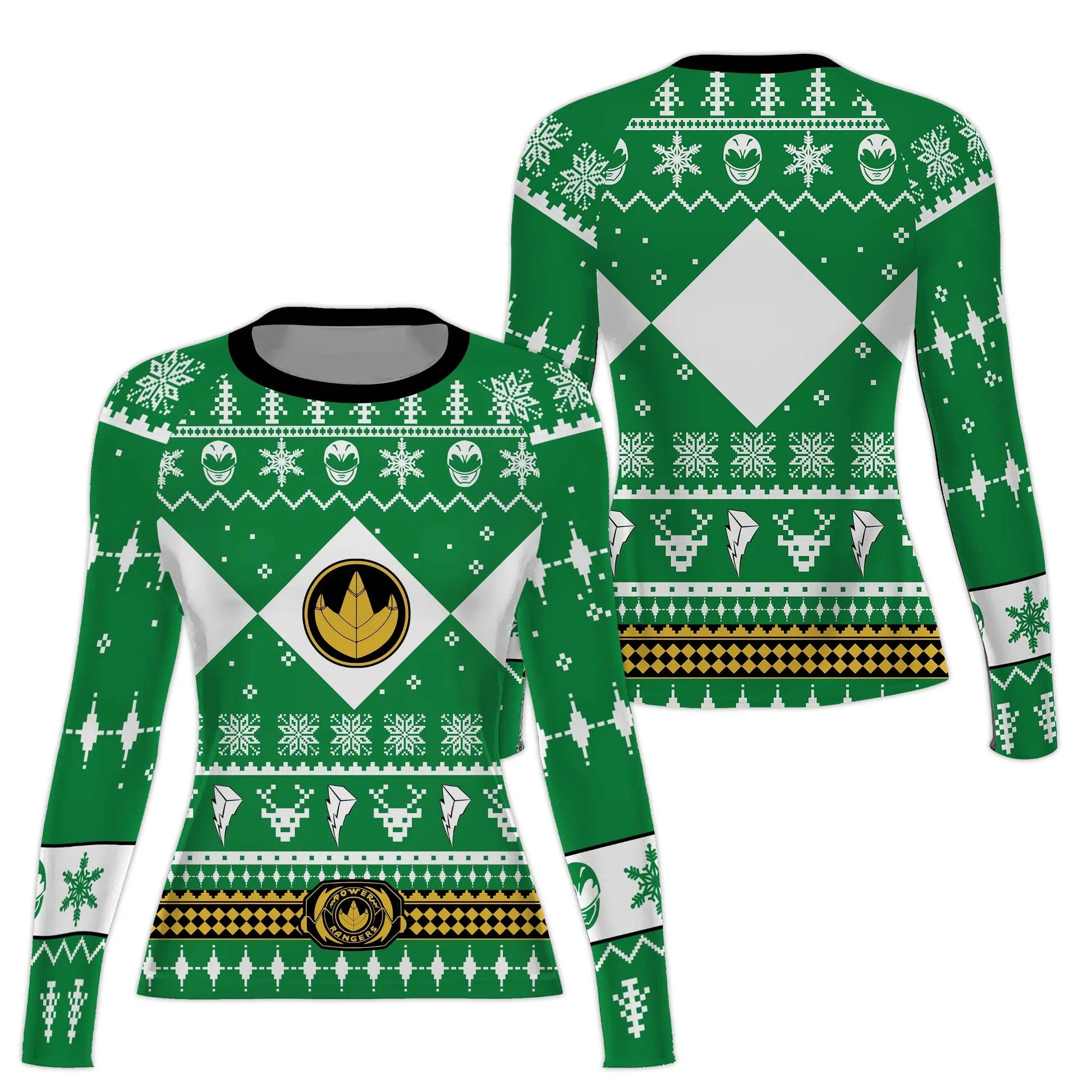 Mighty Morphin Green Ranger Christmas Rash Guard