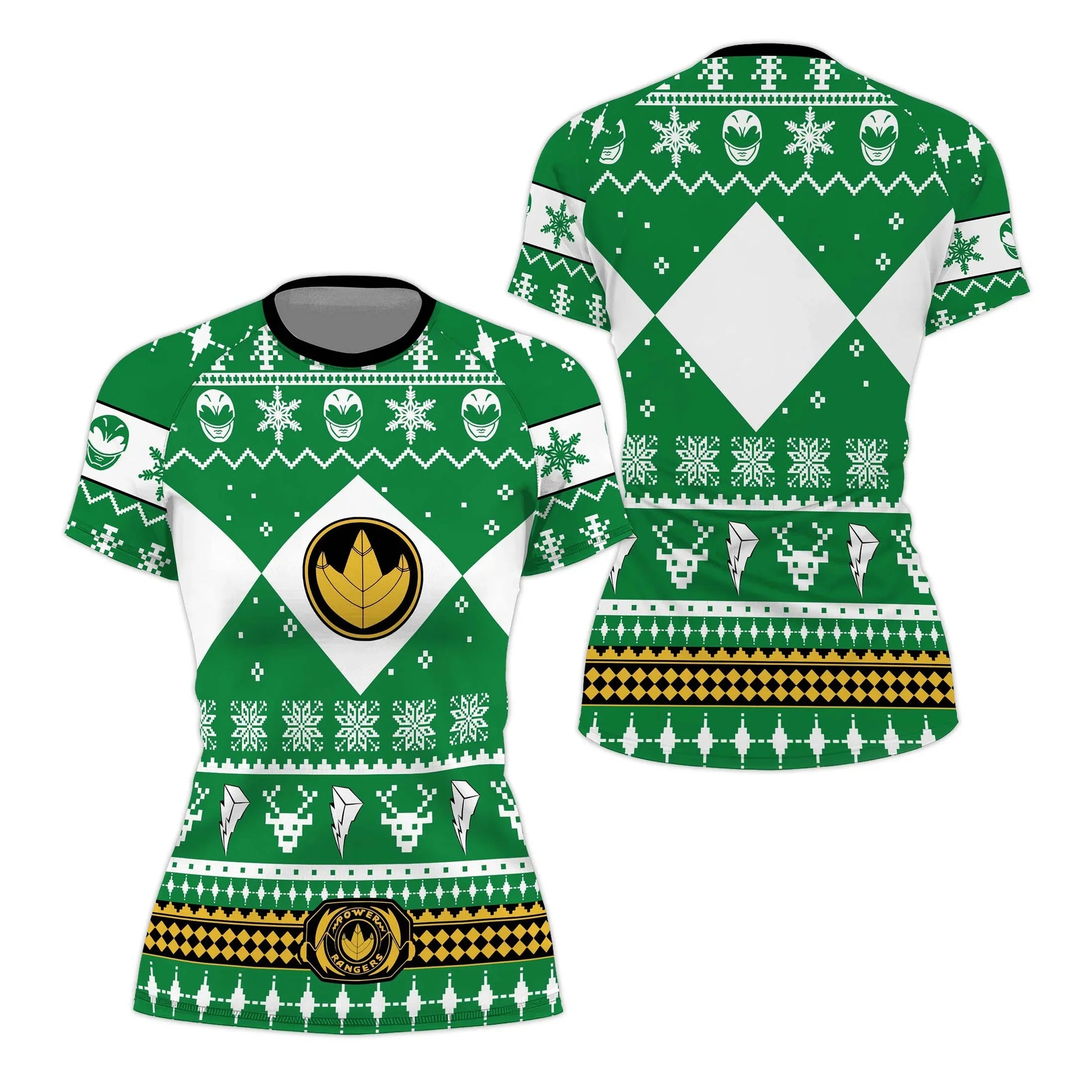 Mighty Morphin Green Ranger Christmas Rash Guard