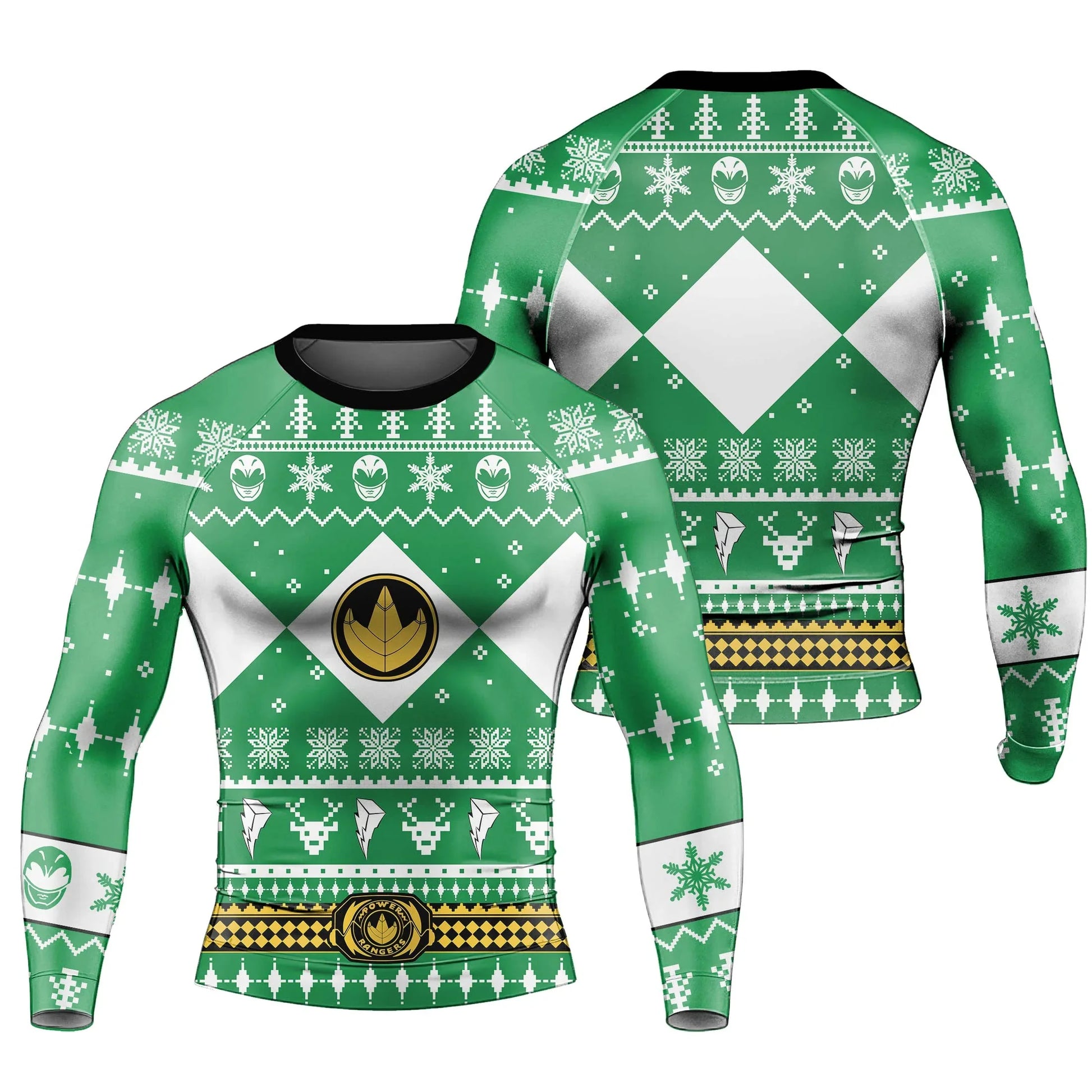 Mighty Morphin Green Ranger Christmas Rash Guard