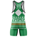 Mighty Morphin Green Ranger Christmas Wrestling Singlet