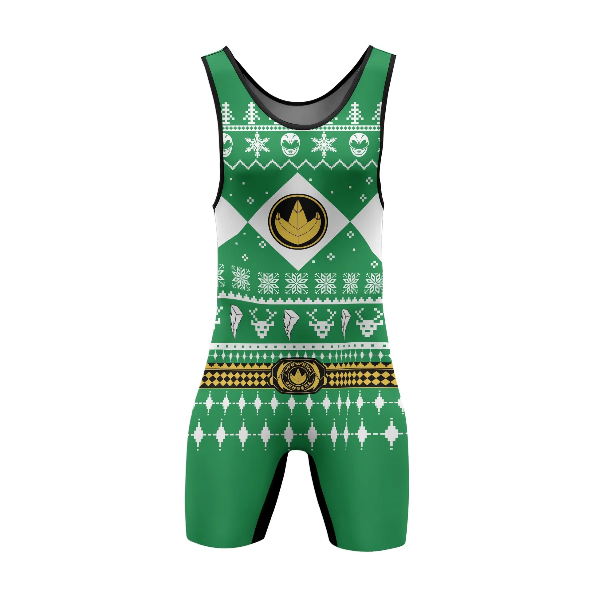 Mighty Morphin Green Ranger Christmas Wrestling Singlet