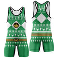 Mighty Morphin Green Ranger Christmas Wrestling Singlet