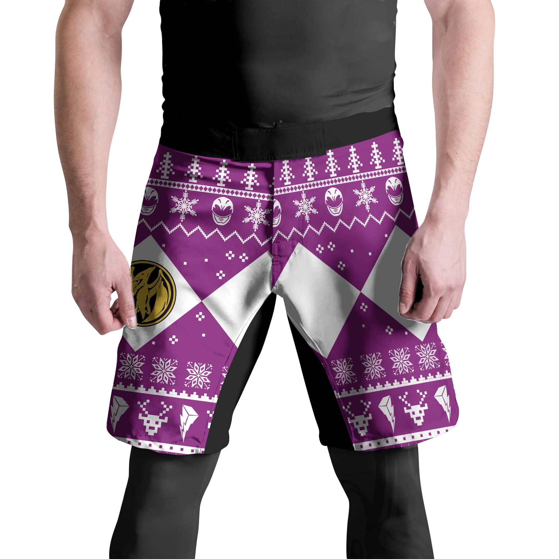 Mighty Morphin Pink Ranger Christmas Fight Shorts