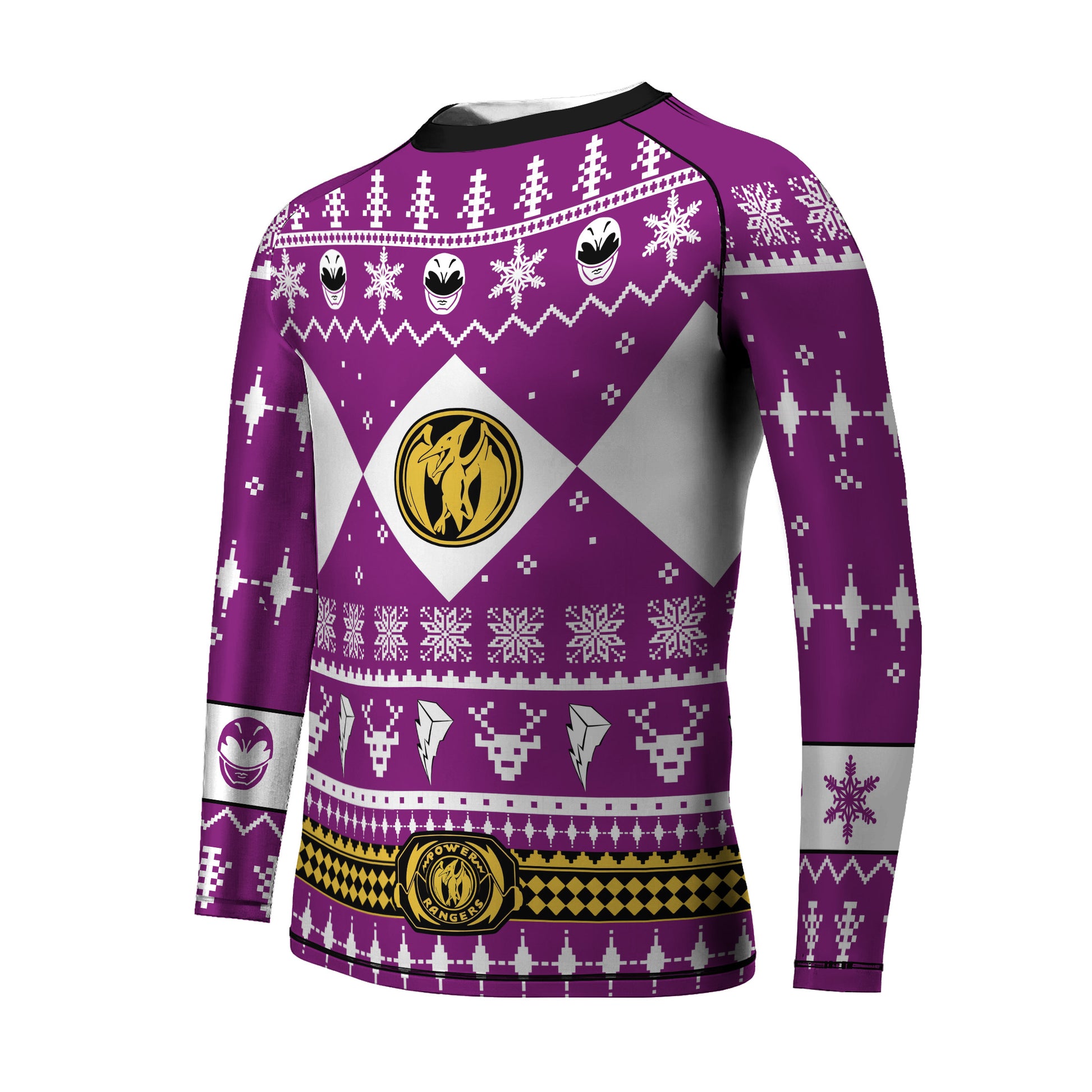 Mighty Morphin Pink Ranger Christmas Kids Rash Guard