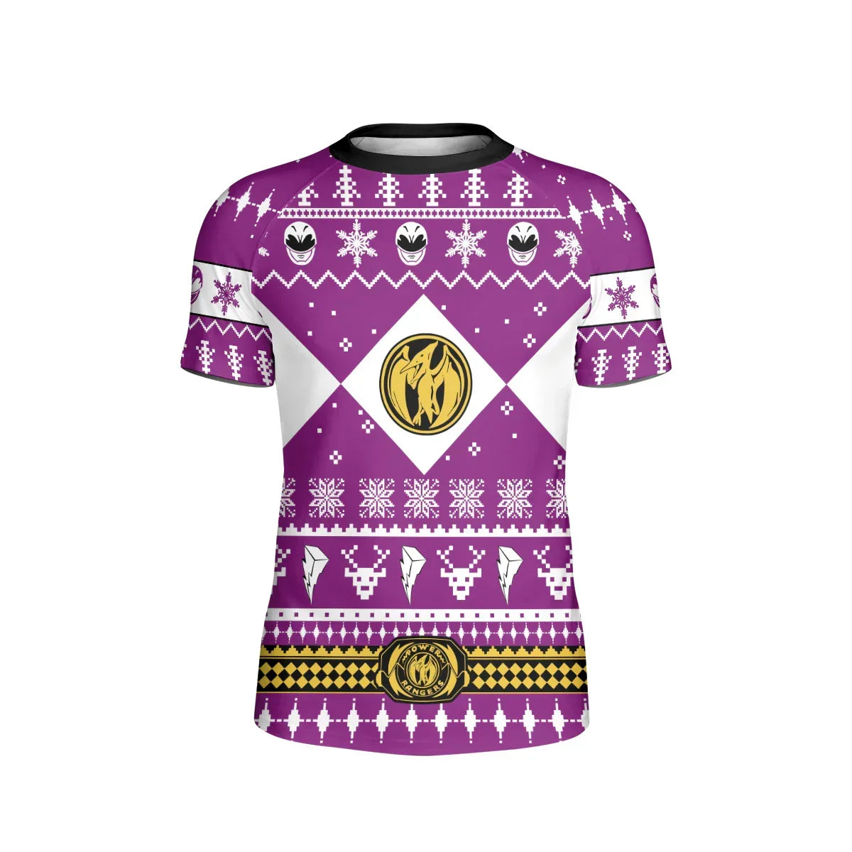 Mighty Morphin Pink Ranger Christmas Kids Rash Guard