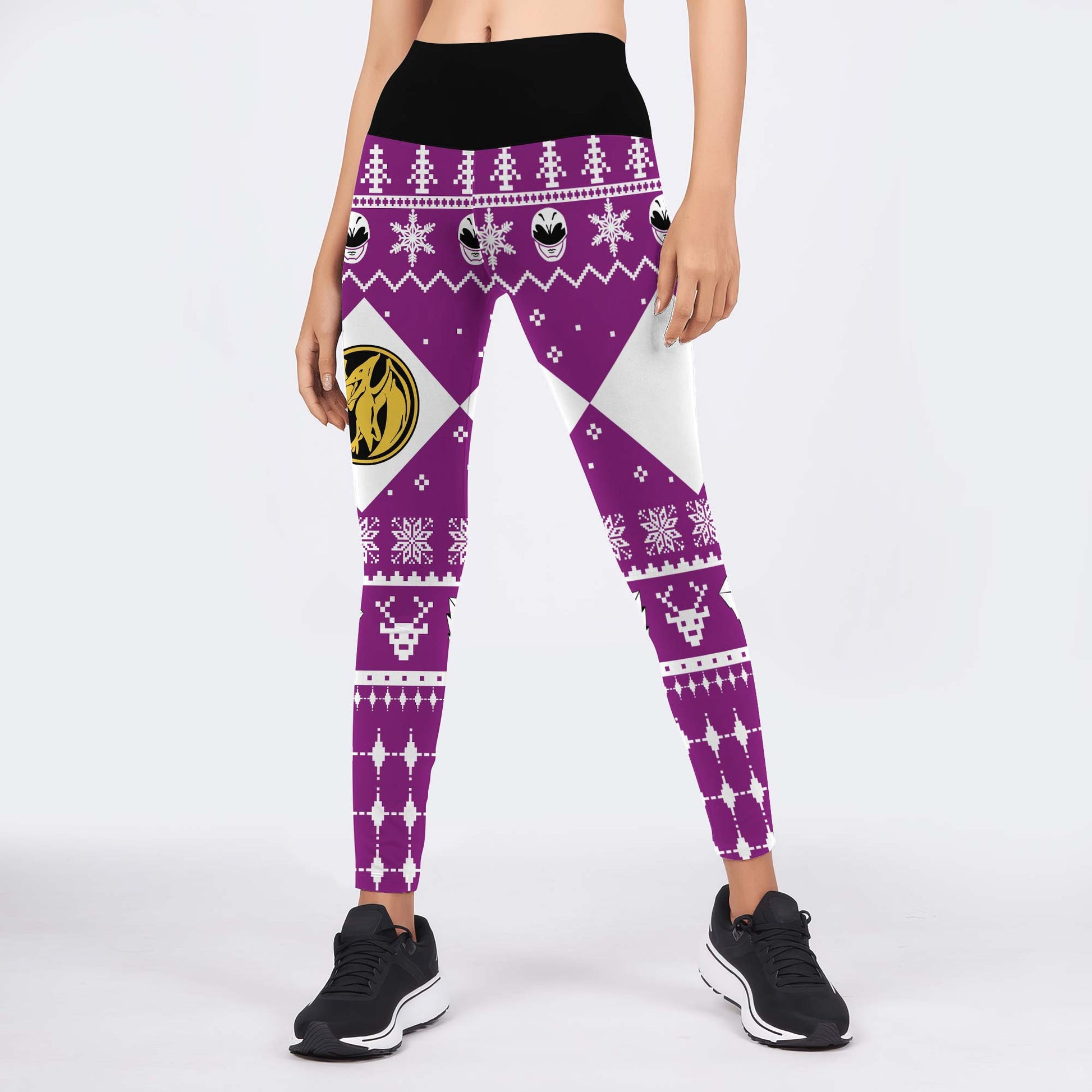 Mighty Morphin Pink Ranger Christmas Leggings