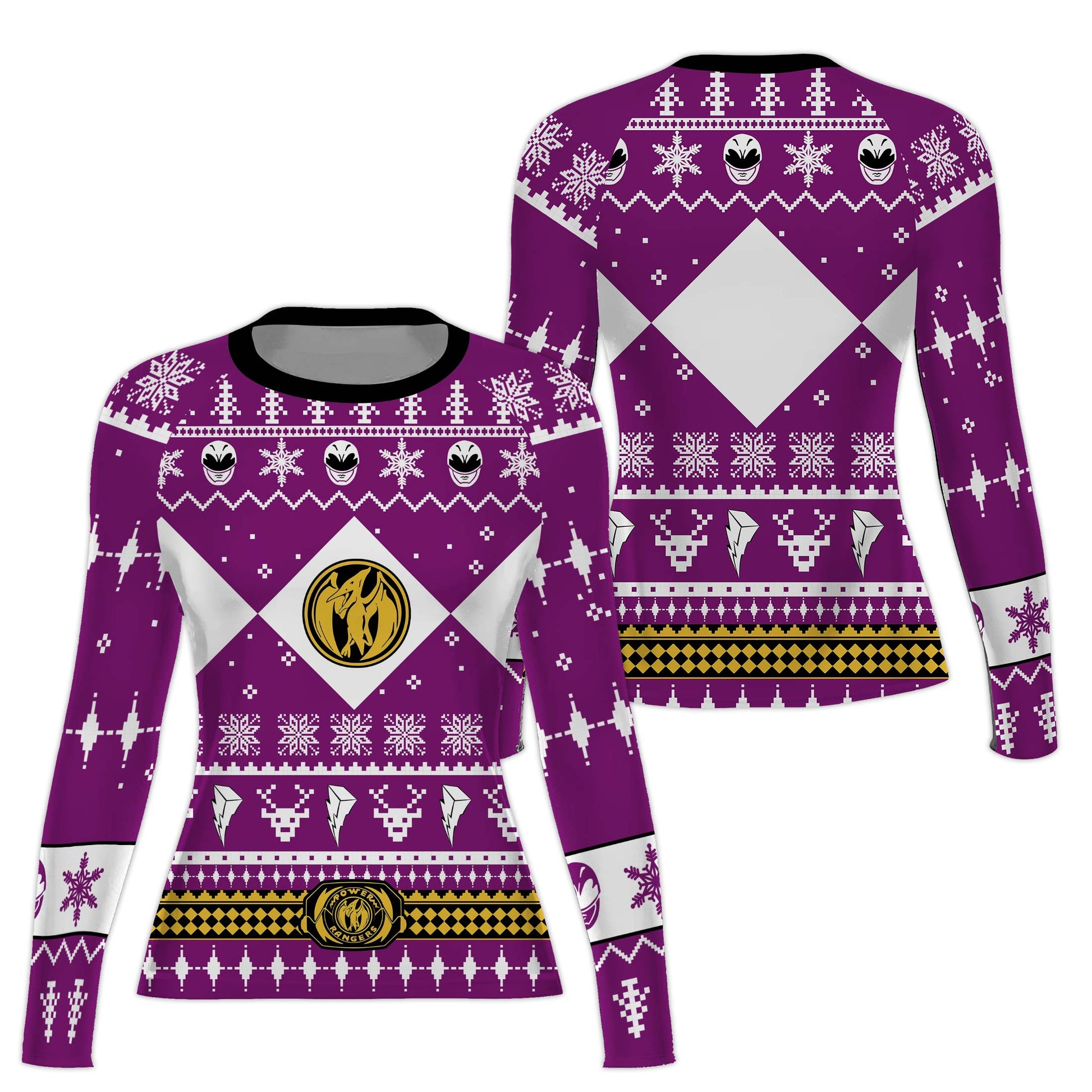 Mighty Morphin Pink Ranger Christmas Rash Guard