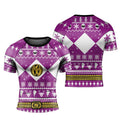 Mighty Morphin Pink Ranger Christmas Rash Guard
