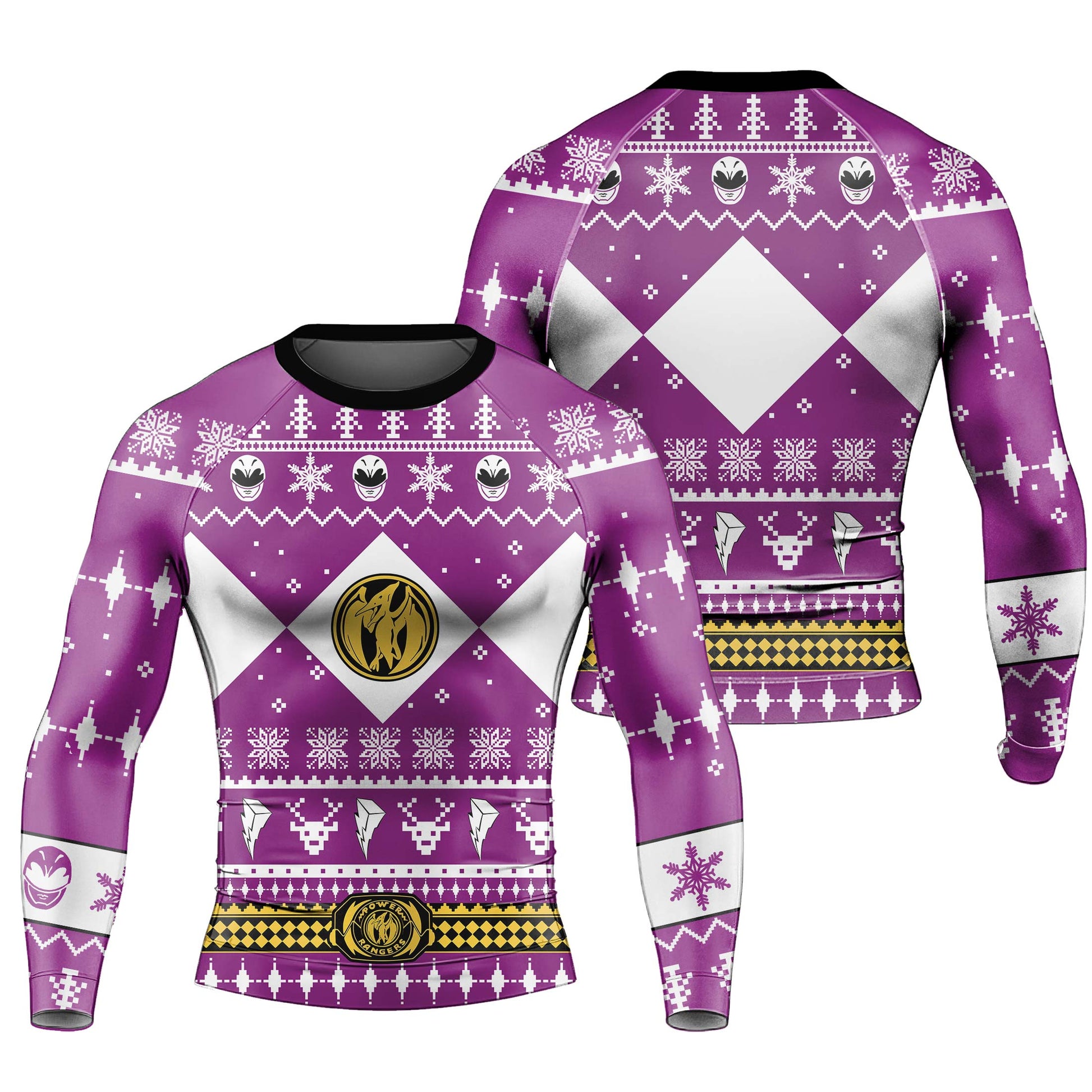Mighty Morphin Pink Ranger Christmas Rash Guard