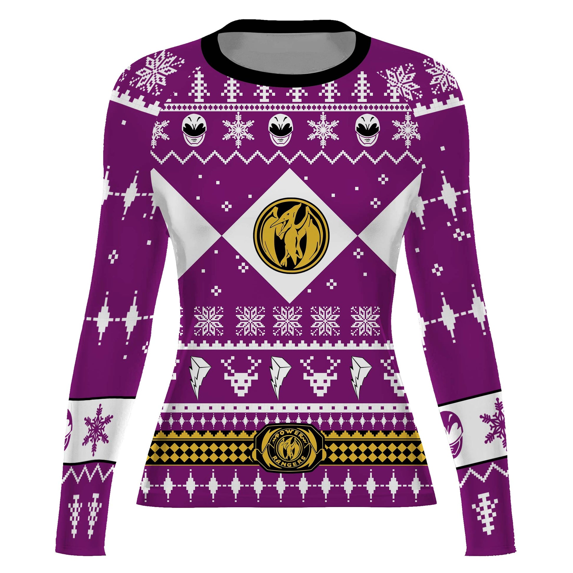 Mighty Morphin Pink Ranger Christmas Rash Guard