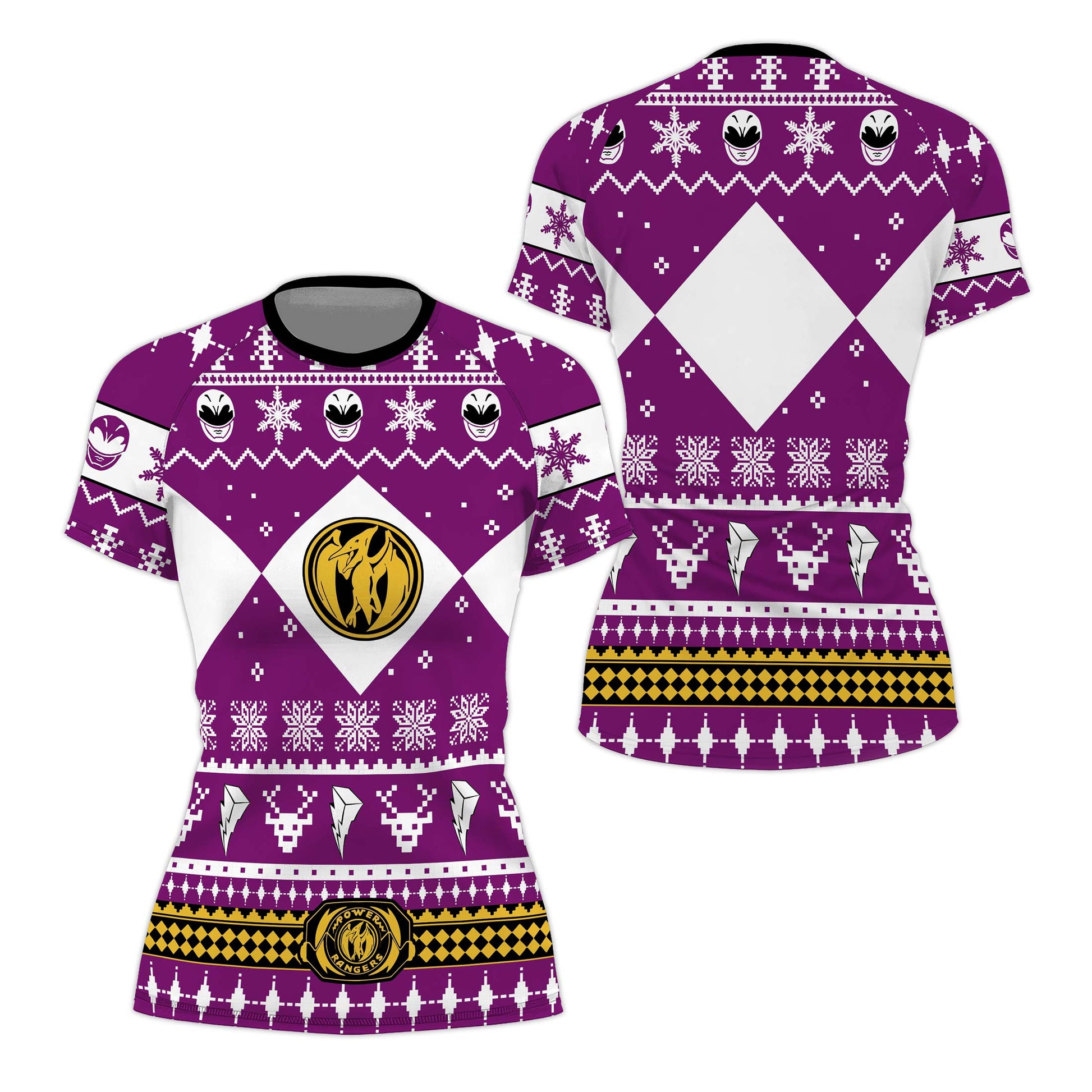 Mighty Morphin Pink Ranger Christmas Rash Guard