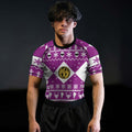 Mighty Morphin Pink Ranger Christmas Rash Guard